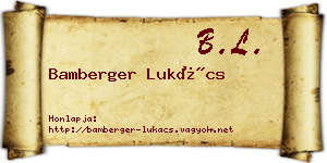Bamberger Lukács névjegykártya